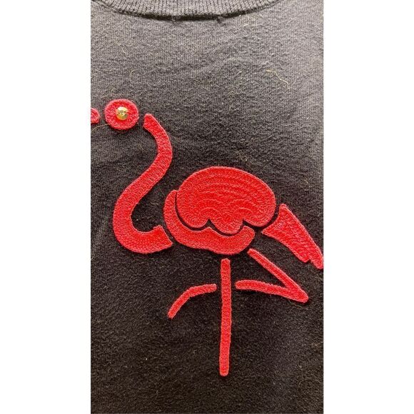 J.Crew Women's Flamingo Crew Neck Long Sleeve Pullover Sweater Pink Blue Size XS - Picture 3 of 6